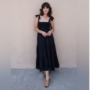 Xirena Midi Black Cotton Dress Size Medium